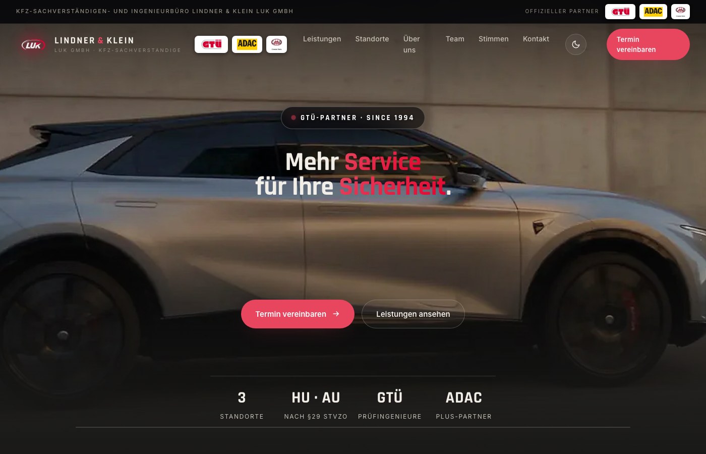 Neue Website nach dem Redesign